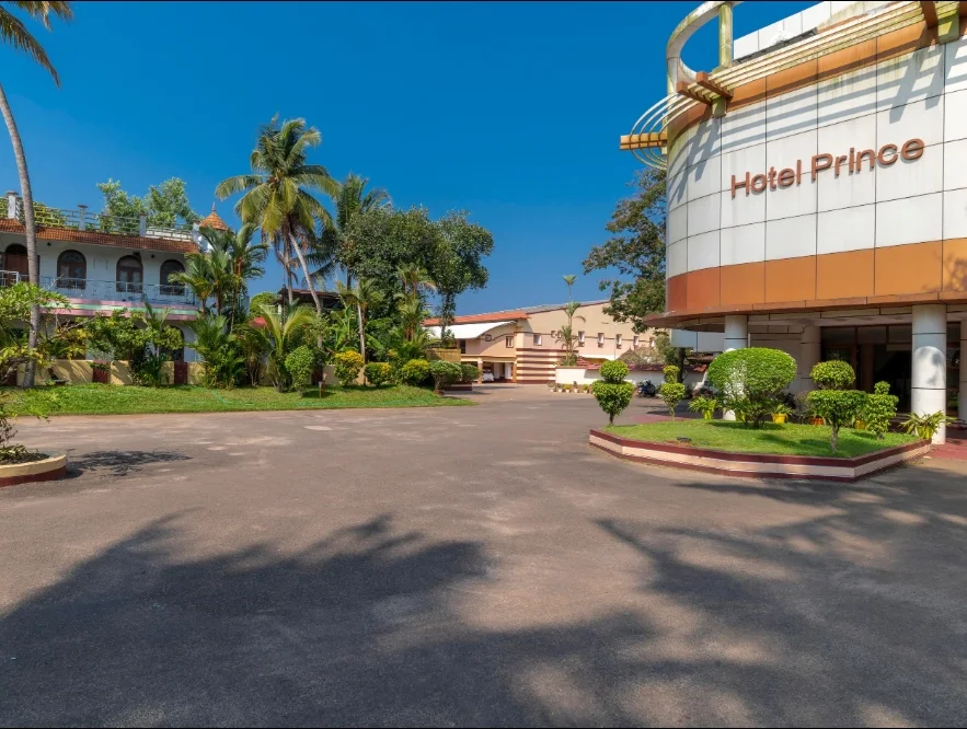 Exterior facade and entrance of Alleppey Prince Hotel in Alleppey