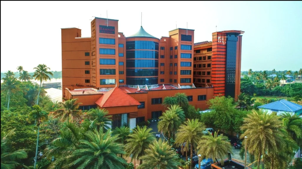 Exterior facade and entrance of Ramada by Wyndham Alleppey in Alleppey