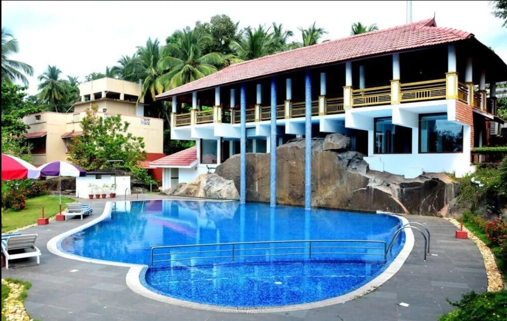 Exterior facade and entrance of Vasco Da Gama Beach Resort in Kozhikode
