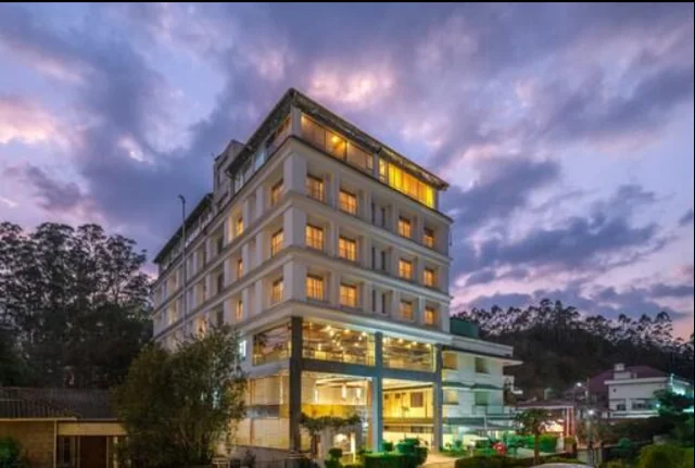 Grand Plaza exterior facade in Munnar