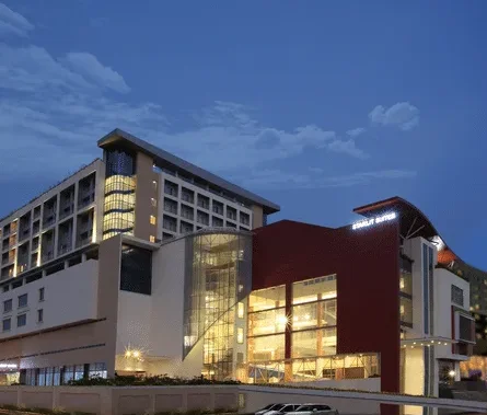 Starlit Suites architectural detail and residential tower