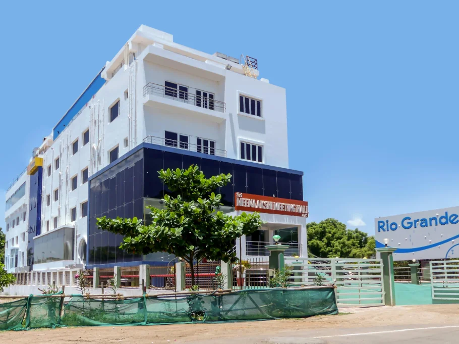 Exterior facade and entrance of Rio Grande Hotel in Madurai