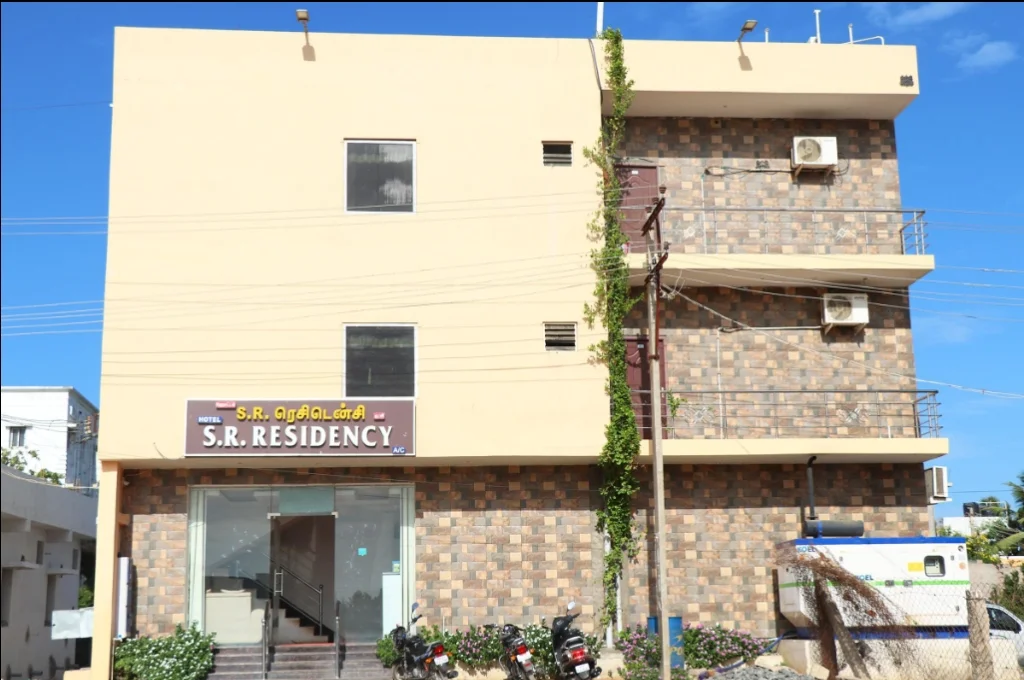 Exterior facade and entrance of SR Residency Rameshwaram in Rameshwaram