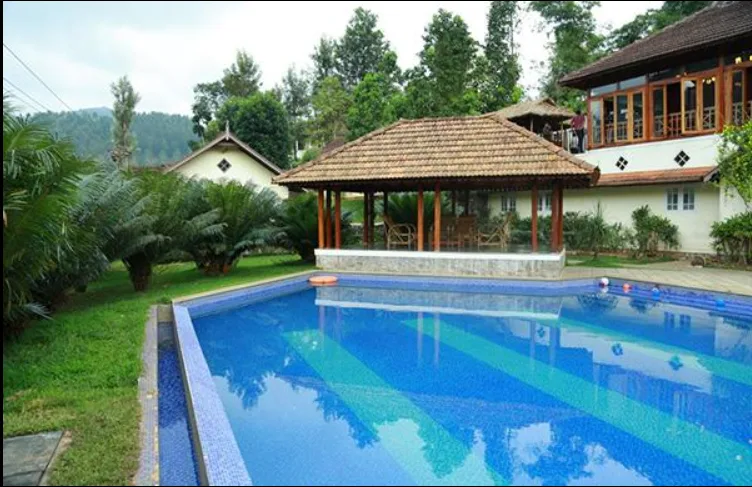 Exterior facade and entrance of Springdale Heritage Resort in Thekkady