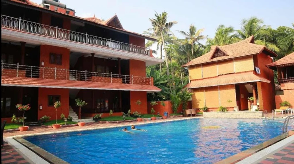 Exterior facade and entrance of Akhil Beach Resort in Varkala