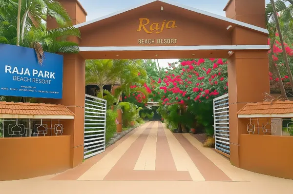 Raja Park Beach Resort exterior facade in Varkala