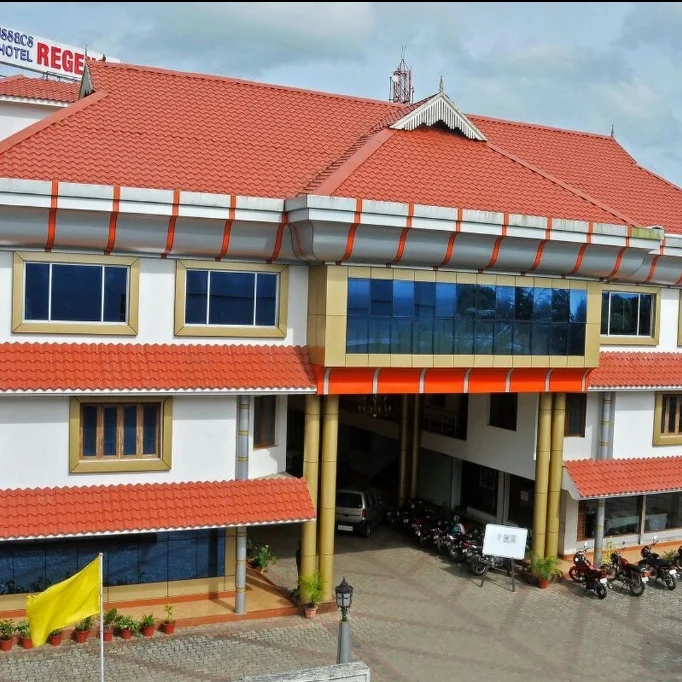 Exterior facade and entrance of Issac's Hotel Regency in Wayanad